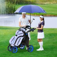 4-Wiel Golftrolley Opvouwbare Golftrolley Aluminium Golftrolley Golftrolley met Parapluhouder Teehouder en Opbergtas