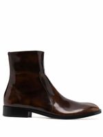 Maison Margiela bottines en cuir ciré - Marron