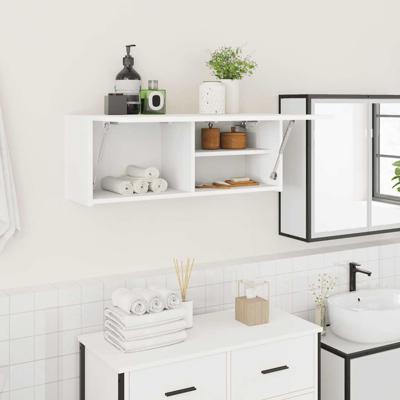 Badkamerwandkast 80x25x30 cm bewerkt hout wit
