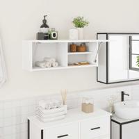 Badkamerwandkast 80x25x30 cm bewerkt hout wit