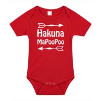 Baby rompertje - hakuna mapoopoo - rood - kraam cadeau - babyshower