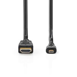 Nedis High Speed HDMI-Kabel met Ethernet | HDMI Connector | HDMI Micro-Connector | 4K@30Hz | 10.2 Gbps | 1.50 m | Rond | PVC | Zwart | Label -
