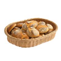 Brood/fruit mandje - gevlochten kunststof - naturel - ovaal - L40 x B30 x H8 cm - broodmand/fruitman