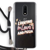 Pizza is the answer: OnePlus 7 Transparant Hoesje met koord