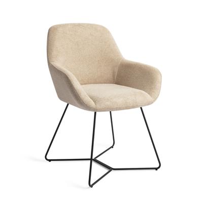Jesper Home Eetkamerstoel 'Kushi' Beehive Black, kleur Desert Dunes