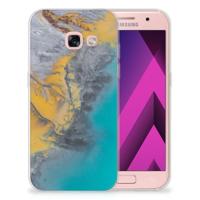 Samsung Galaxy A3 2017 | TPU | Siliconen hoesje | Marble Blue Gold