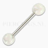 Tongpiercing acryl marmer wit