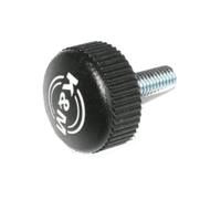 K&M Gekartelde knopbout M5 x 9 met logo voor microfoonstatief