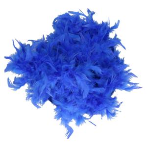 Boa kerstslinger - blauw - 180 cm - veren - kerstboomversiering