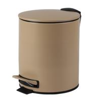 Pedaalemmer Toulon - beige - 5 liter - metaal - 21 x 26 cm - soft-close - voor toilet/badkamer