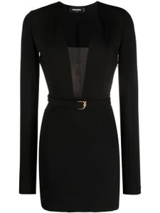 DSQUARED2 robe courte ceinturée à col plongeant - Noir