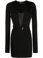 DSQUARED2 robe courte ceinturée à col plongeant - Noir