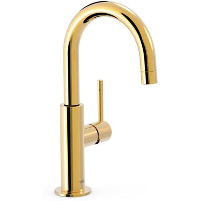 Wastafelkraan Tres Study | Opbouw | Draaibare uitloop | Mengkraan | Standaard model | 1-hendel | Rond | 24k Goud glans