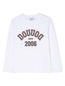 Douuod Kids t-shirt en coton à logo imprimé - Blanc