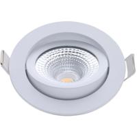 EcoDim LED Inbouwspot ED-10022 - 5W Waterdicht IP54 - Dimbaar Warm Wit 2000K-3000K - Mat Wit Kantelbaar Aluminium