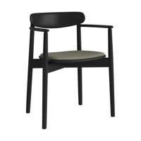 Bolia Merge eetkamerstoel met arm Monza Green zwart gelakt eiken
