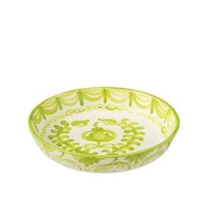 J-Line Bowl Granada Low Ceramic White|Green Large