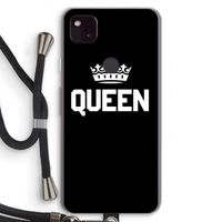 Queen zwart: Pixel 4a 5G Transparant Hoesje met koord