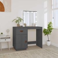 Kaptafel met LED 95x50x133,5 cm massief grenenhout grijs