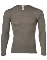 Heren Shirt Lange Mouw Zijde Wol Engel Natur Kleur Walnut Maat 50/52 - Large