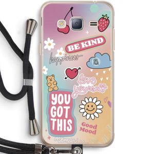 Positivity: Samsung Galaxy J3 (2016) Transparant Hoesje met koord