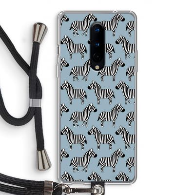 Zebra: OnePlus 8 Transparant Hoesje met koord