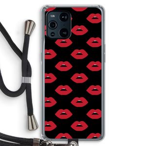 Lips: Oppo Find X3 Pro Transparant Hoesje met koord