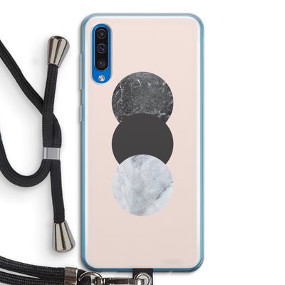 Marmeren cirkels: Samsung Galaxy A50 Transparant Hoesje met koord