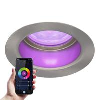 Mari - Smart inbouwspot - IP65 waterdicht - 5,5 Watt 345 Lumen - Wifi + Bluetooth - RGBWW - GU10 - Google Home, Amazon Alexa en Siri - Voor binnen, buiten en badkamer - RVS