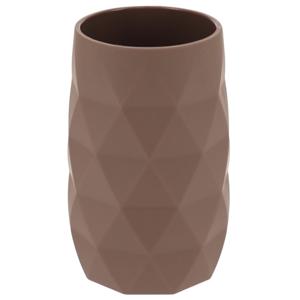 Badkamer Tandenborstelbeker Diamond - bruin - kunststof - 6 x 12 cm