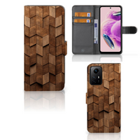 Book Style Case voor Xiaomi Redmi Note 12S Wooden Cubes - thumbnail