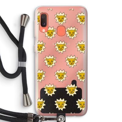 Leeuwenkoppen: Samsung Galaxy A20e Transparant Hoesje met koord