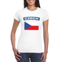 T-shirt met Tsjechische vlag wit dames