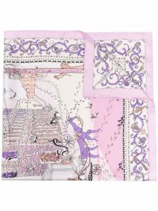 Ferragamo foulard Palazzo à imprimé graphique - Rose