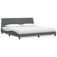 Bed met matras stof donkergrijs 200x200 cm