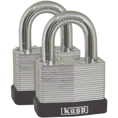 Kasp K13040D2 Hangslot 40 mm Gelijksluitend Zilver Sleutelslot
