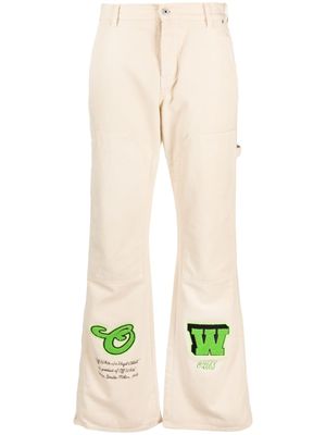 Off-White jean droit à logo appliqué - Tons neutres