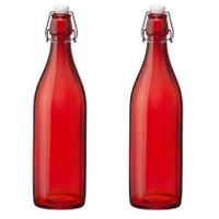 5x stuks rode giara flessen met beugeldop 30 cm van 1 liter