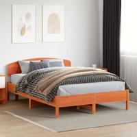 Bedframe zonder matras massief grenenhout wasbruin 120x200 cm
