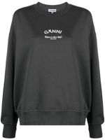 GANNI sweat Isoli en coton biologique à logo imprimé - Gris