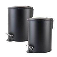 Nordix Pedaalemmer - 3 Liter - 2 Stuks - Badkamer - Toilet - Zwart - Metaal - thumbnail