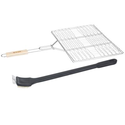 BBQ/barbecue grill klem 40 cm incl. schoonmaakborstel