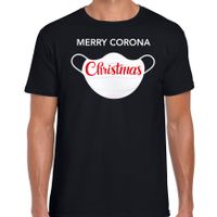 Merry corona Christmas fout Kerstshirt / outfit zwart voor heren - thumbnail