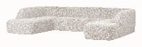 WOOOD Lounge U-Bank 'Sloping' Chenille, kleur Pearl