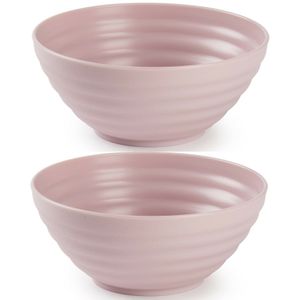 Set van 8x kommetjes/schaaltjes - Dessert/ontbijt - Kunststof - D14 cm - Oudroze