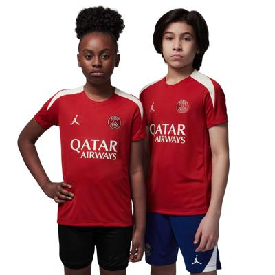 Nike Paris Saint-Germain x Jordan Strike Trainingsshirt 2024-2025 Kids Rood Wit
