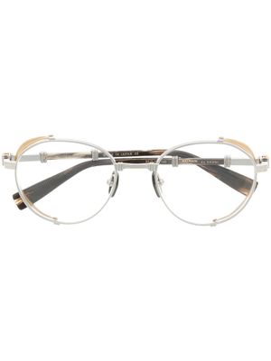 Balmain Eyewear lunettes de vue Brigade à monture ronde - Argent