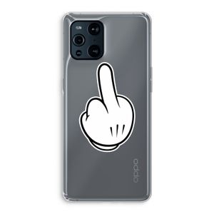 Middle finger white: Oppo Find X3 Pro Transparant Hoesje