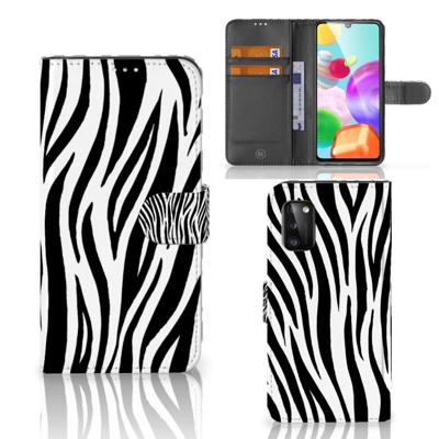 Samsung Galaxy A41 | Telefoonhoesje | Met pasjeshouder | Zebra