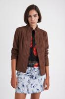 Slim fit bikerjack - BROWN - S